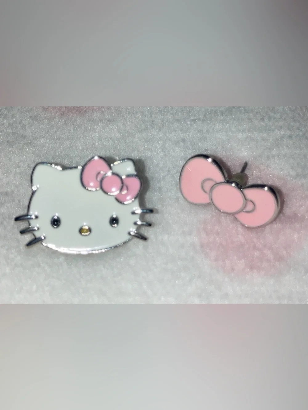 Sanrio Hello Kitty White & Pink Stud Earrings